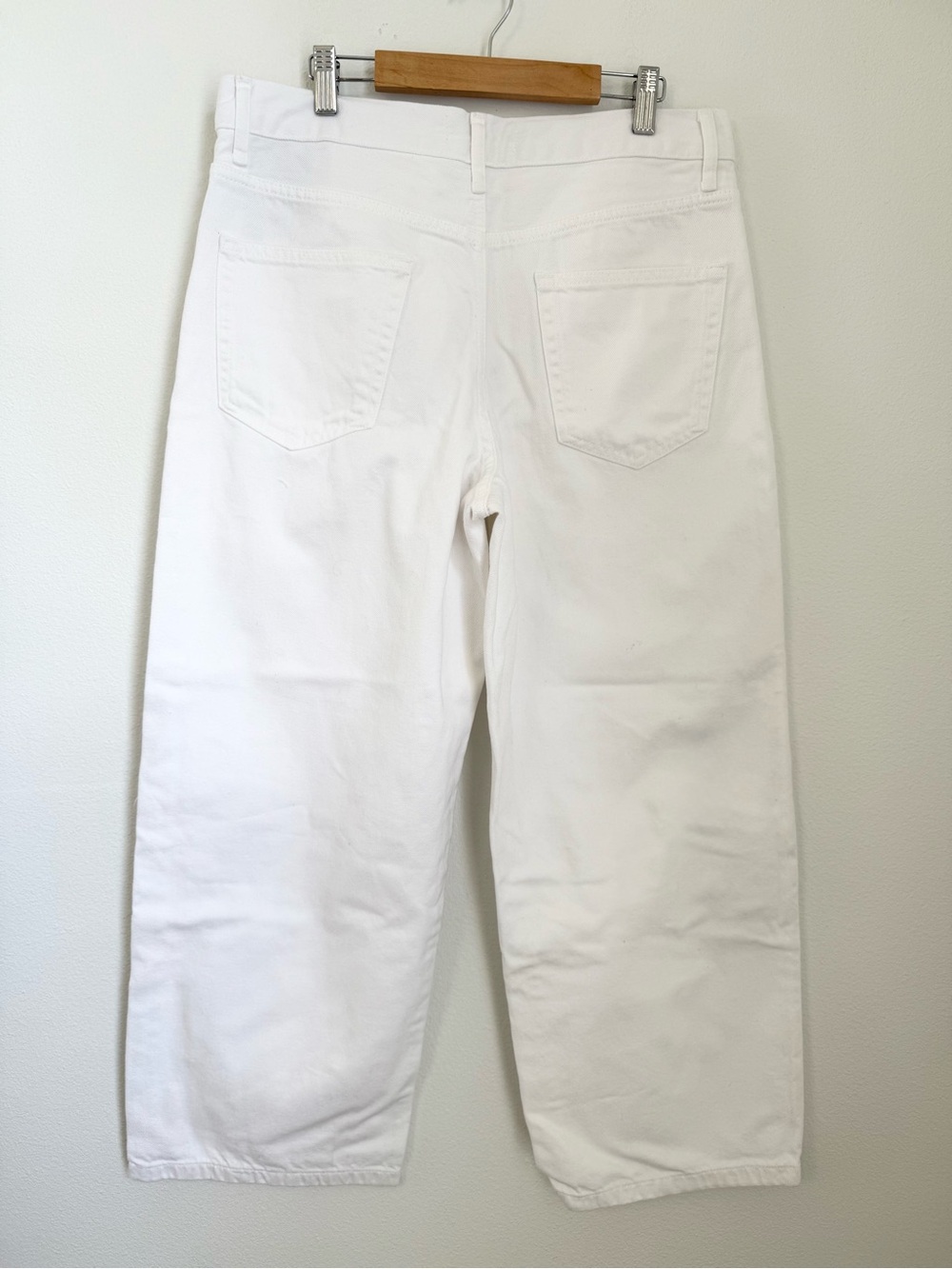 Zara White Wide Leg Barrel Denim Jean Size 8 - Picture 3 of 11